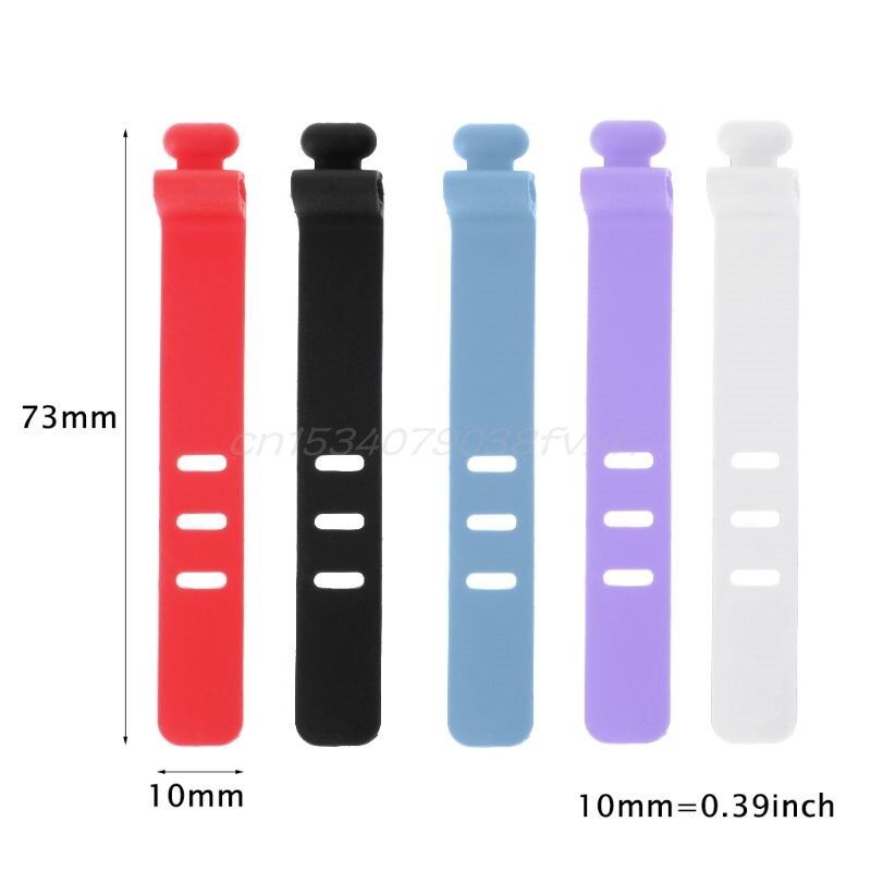 4PCS Silicone Data Wire Cable Organizer Tie Phones Cable Winder Finishing Buckle