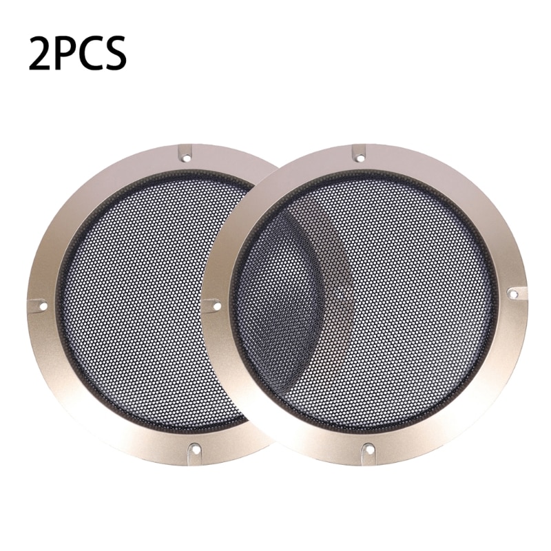 2 Stuks Voor 2 "/3"//5 "/6.5"/8 "/10" inch Speaker Conversie Netto Cover Decoratieve Cirkel Metalen Grille Golden