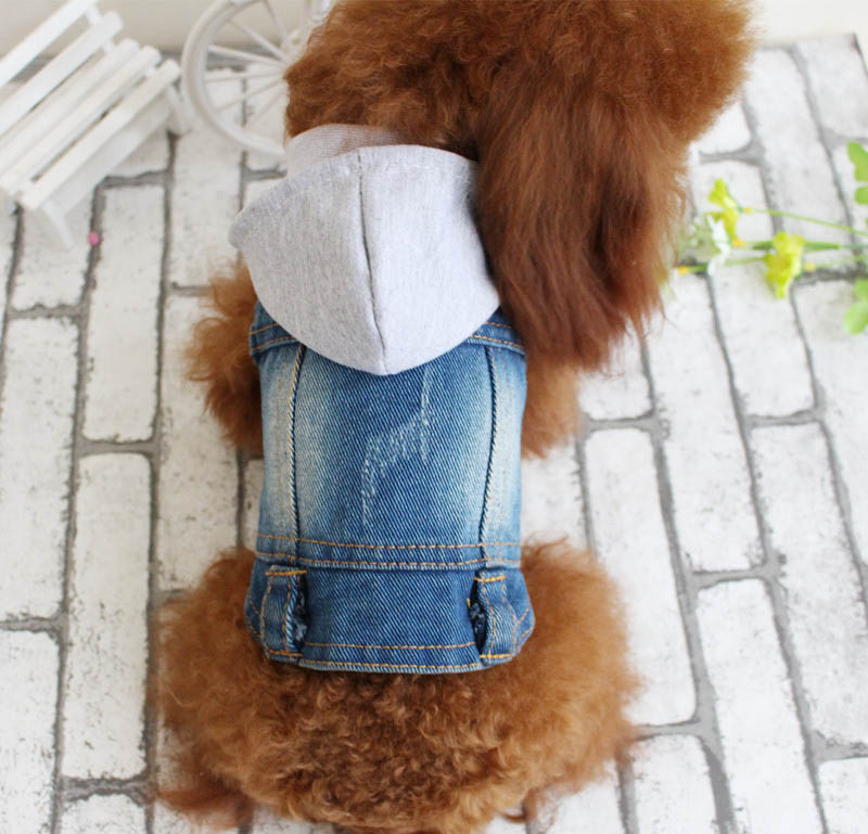 Product Pet Hoodie Jacket For Dog Jeans Spring Dog Clothes Denim T-shirt Puppy Dog Vest Cowboy Cat Coat 10E