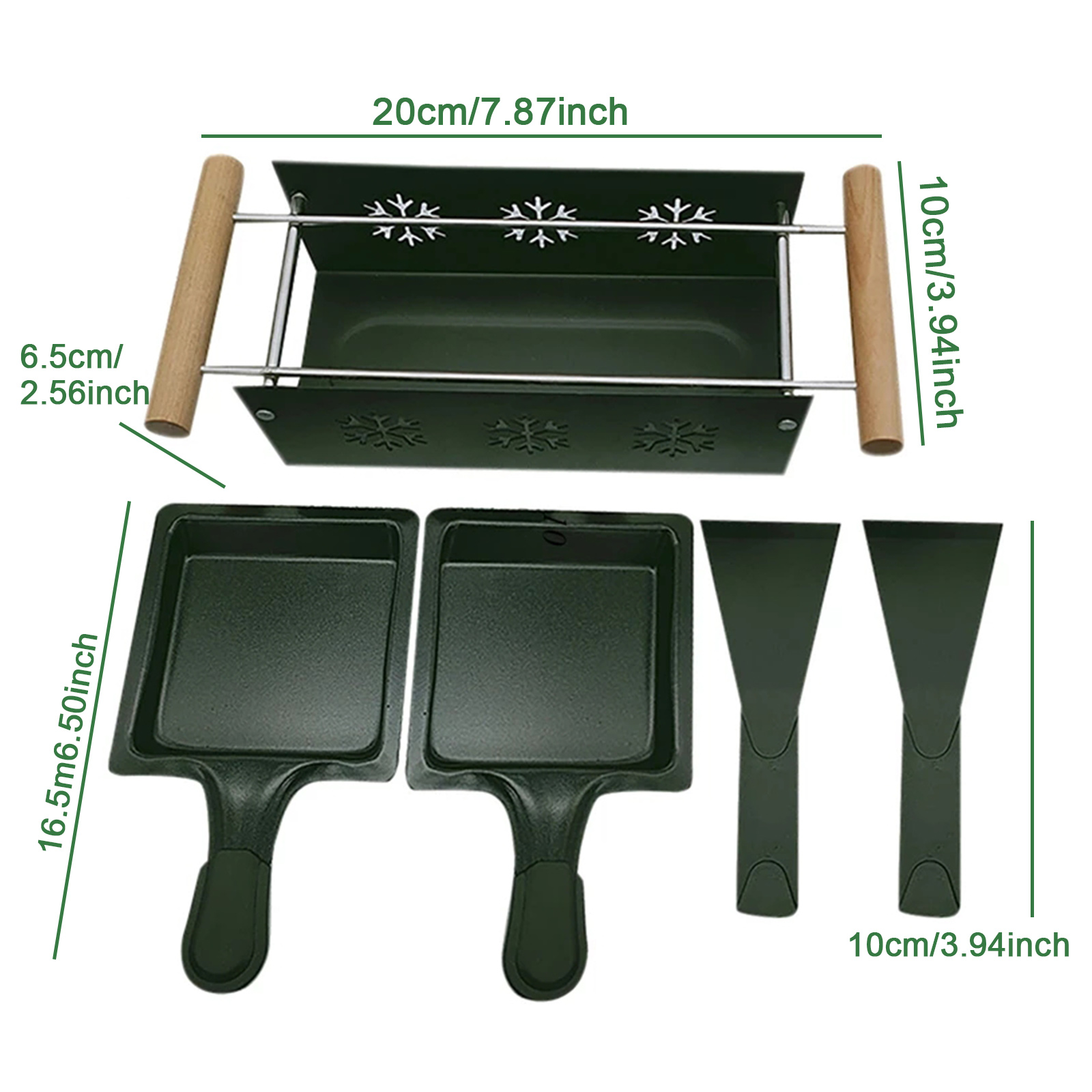 2 Pcs Non-stick Metalen Kaas Raclette Oven Grill Plaat Rotaster Bakplaat Kachel Set Boter Kaas Bakken Pan bakken Tool