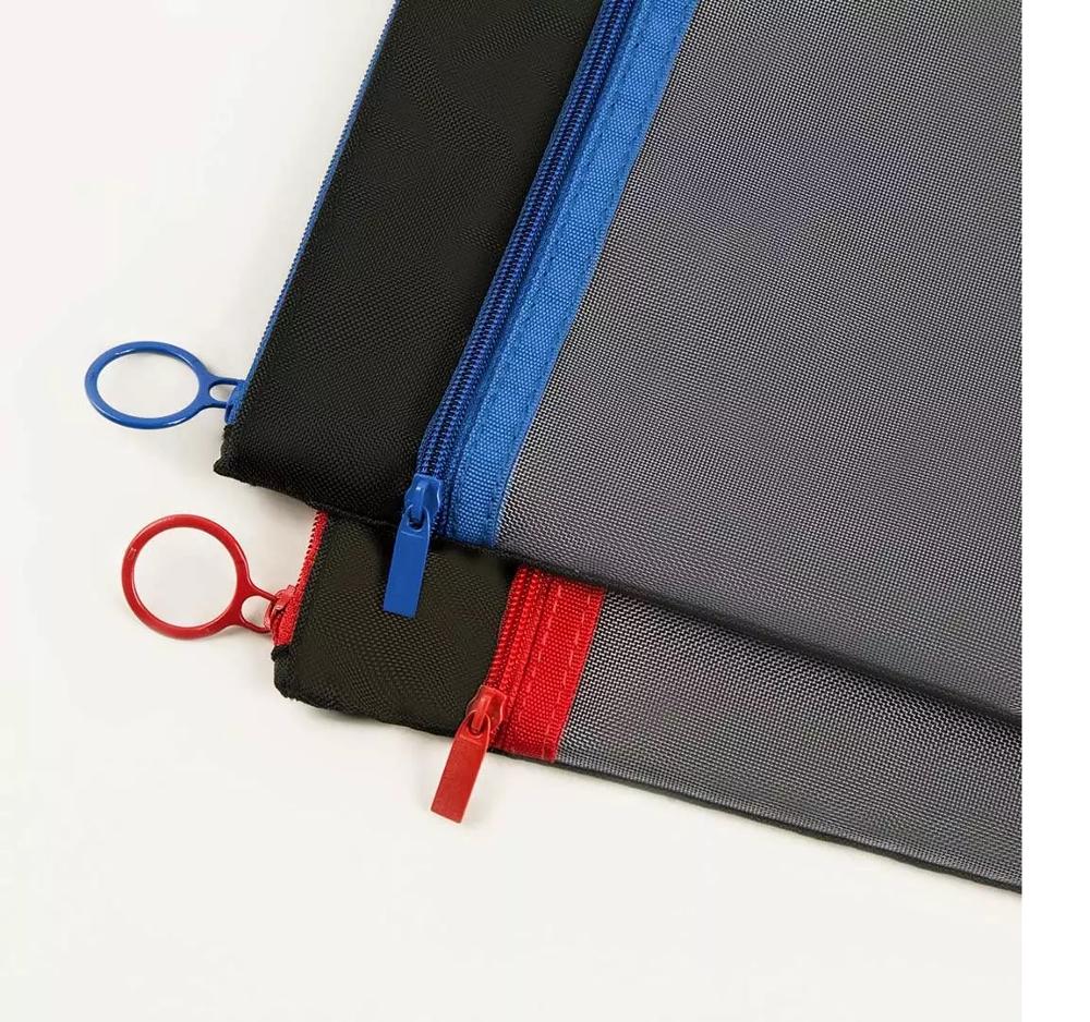 Fizz A4 File Bag Zipper Bag A4 Storage Large Capacity Mesh File Bag Zipper Test Meeting Notebook Pocket School Office
