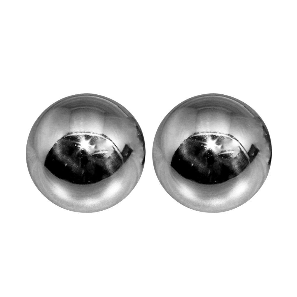 2pcs Silver Iron Baoding Balls Stress Relief Strength Health Care Hand Massage Chrome Durable Home Outdoor Finger Exercise: 38mm