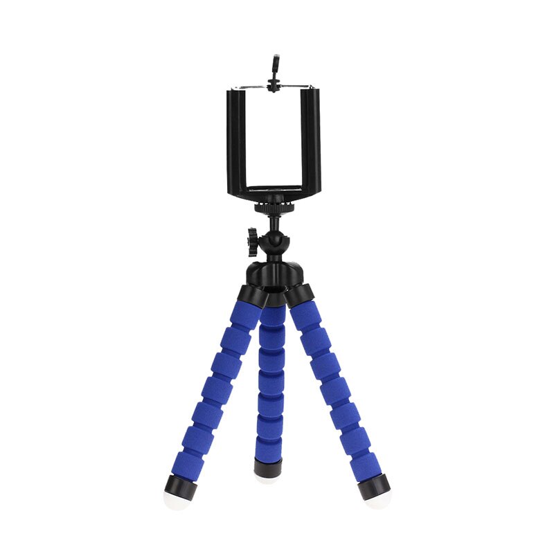 Mini Flexibele Statieven Statief Voor Telefoon Mobiele Camera Houder Smartphone Monopod Pens Stand Octopus Mini Statief Met Telefoon Clip: Blauw