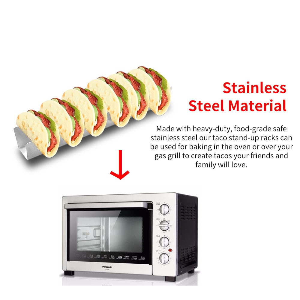 Multifunktionell tacohållare stativ pack rostfritt stål tacoställ bricka för ugn mjuk eller hård tacos kök hushåll