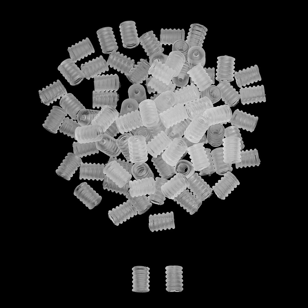 100Pcs Volwassen Kinderen Verstelbare Siliconen Koord Sloten Non Slip Stopper Kleurrijke Lanyard Gesp Koortjes Schakelt Accessoires: transparent