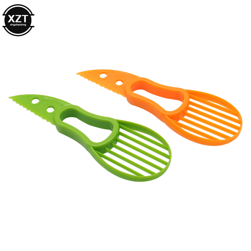 3 In 1 Avocado Cutter Plastic Mes Dunschiller Pitaya Kiwi Berry Fruit Avocado Slicer Pulp Flesh Separator Keukengereedschap