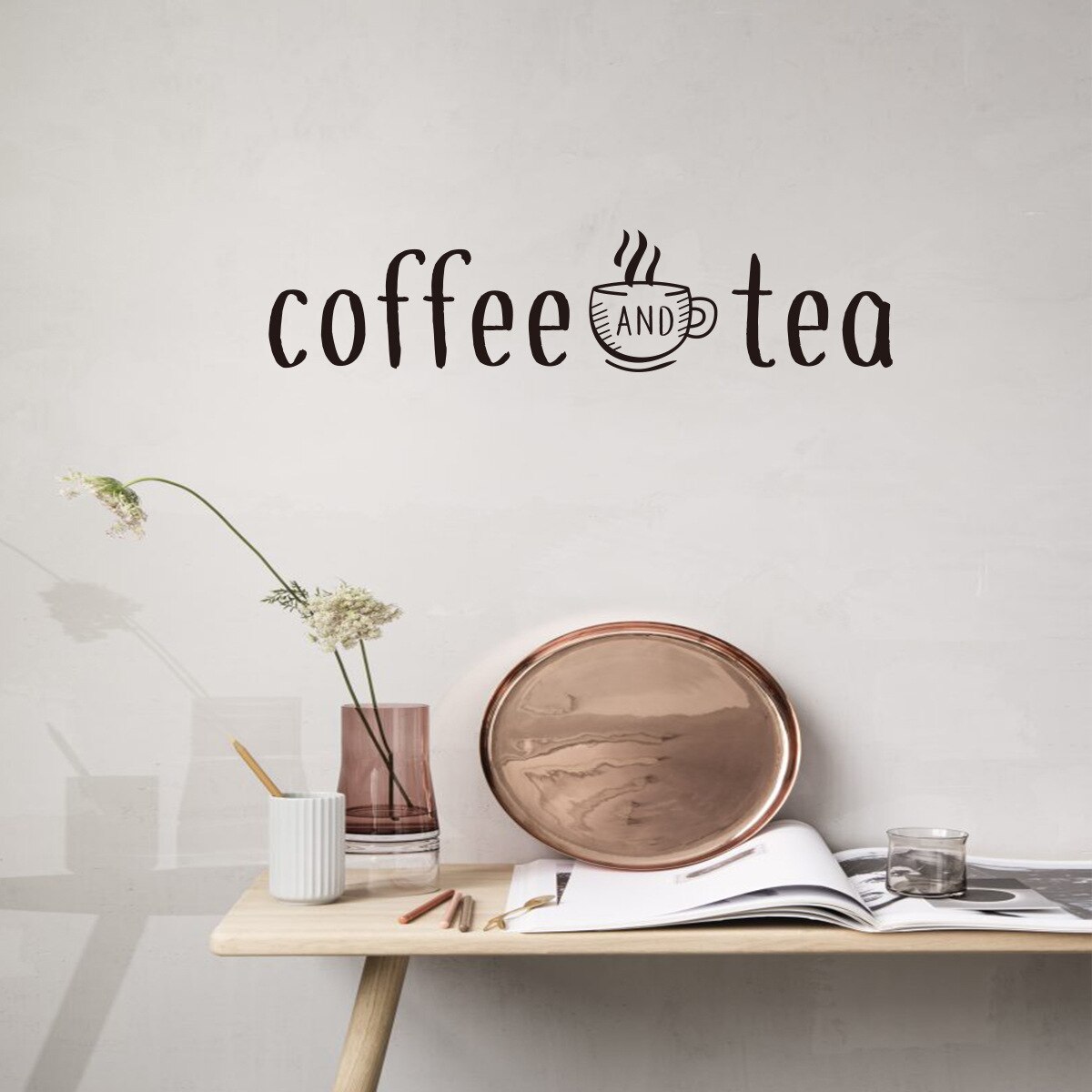 Coffee And Tea Wall Stickers Kitchen Decoration Wall Decals Home Kitchen Art Wall Sticker Coffee Bar Quotes Wall Sticker
