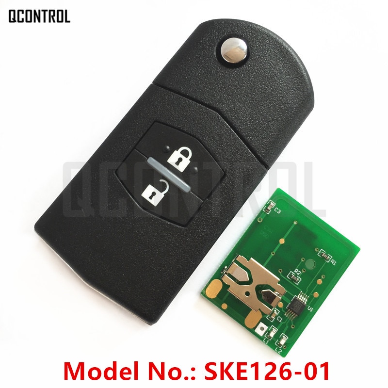 QCONTROL Auto Afstandsbediening Sleutel Fit voor MAZDA SKE126-01 voor 2 M2 Demio/3 M3 Axela/5 M5 Premacy /6 M6 Atenza/8 M8 MPV