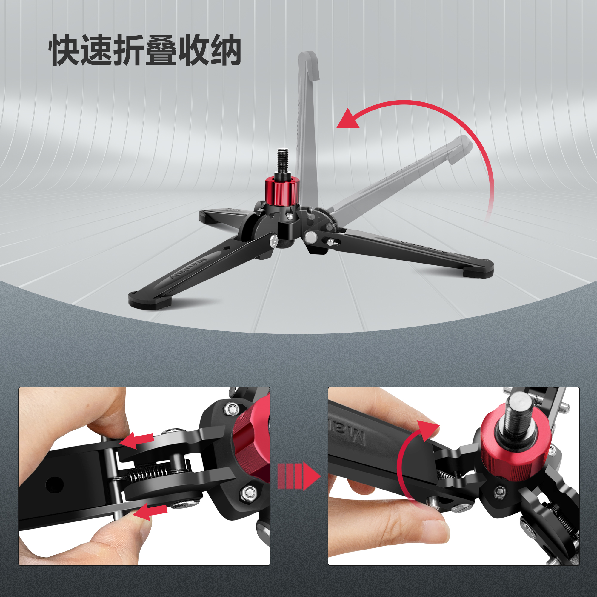 Manbily M2 podstawa statywu aluminiowa hydrauliczna śruba 3/8 "profesjonalny stojak na monopod do aparatu telefon uchwyt na biurko fotografia Ac