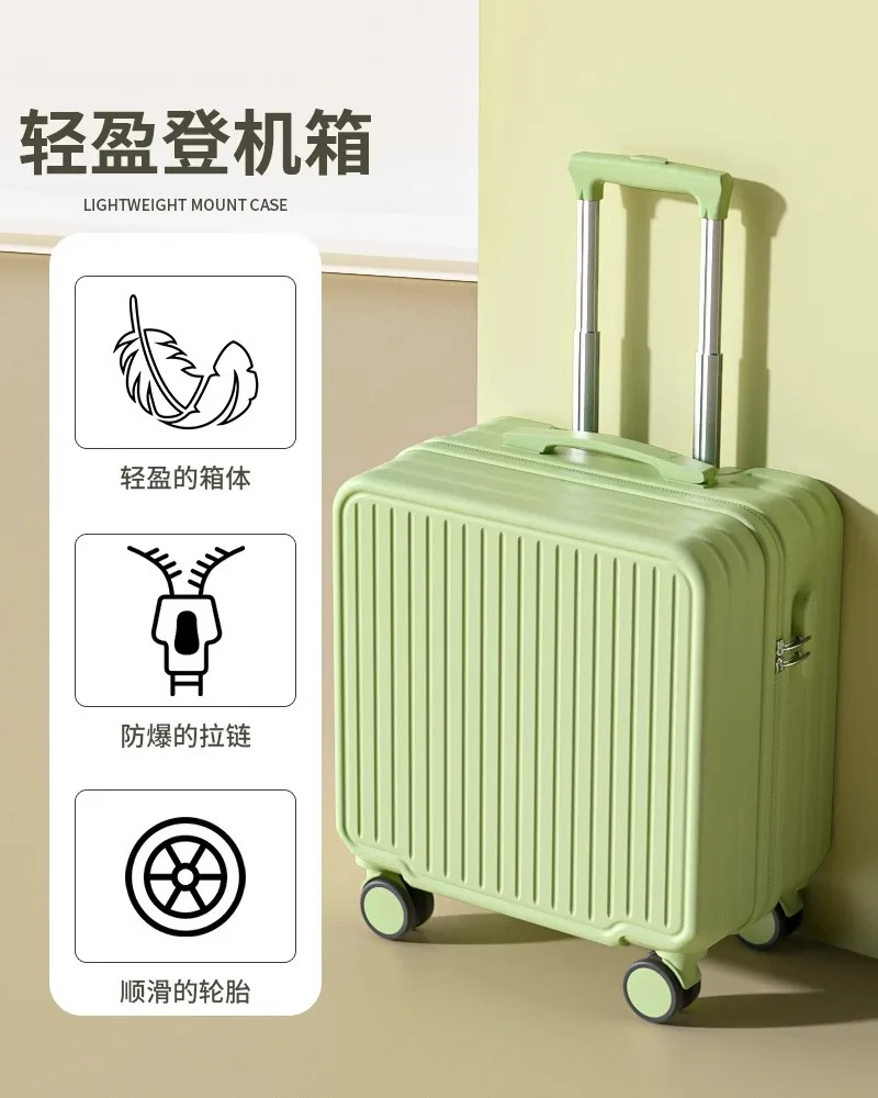 Mini Storage Travel Case with Wheels , TSA Approved Cabin Bag, Lightweight Password Lock Suitcase for Airplane, Home & Office: M / Brown