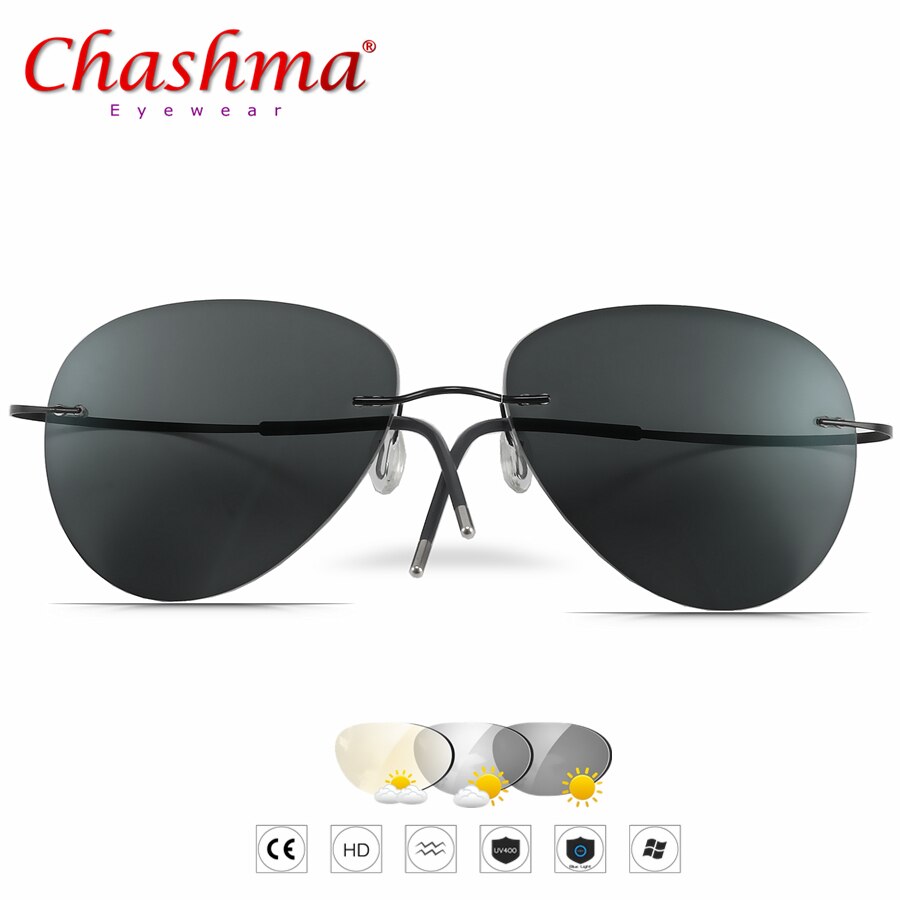 Summer Transition Sunglasses Titanium Photochromic Glasses Frame Men's and Women's Chameleon Eyeglasses
