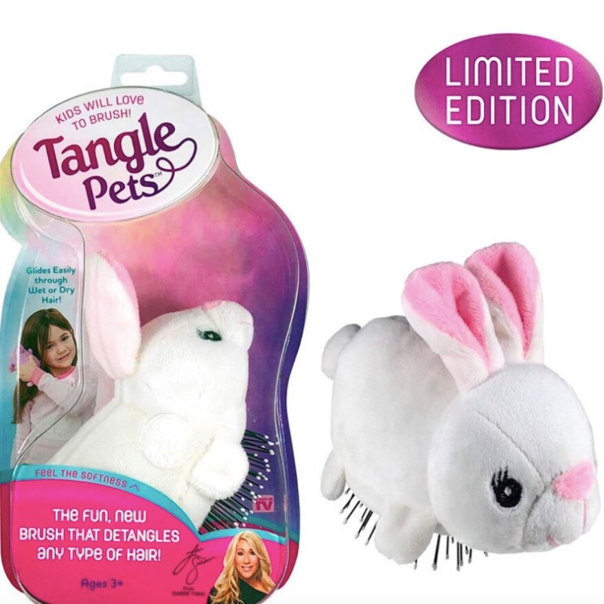 The Cute Children's Pet Plush Comb Is Suitable For Any tType Of Hair Movable Plush Comb: White