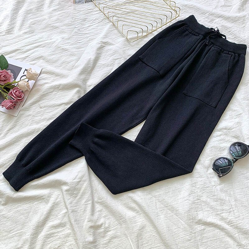 Ranberone leoparden-trainingsanzug für damen, herbst/Winter, Sweatshirt und Schlauch, Joggen-Outfit , 2- teiliges einstellen: Schwarze Schlauch / S