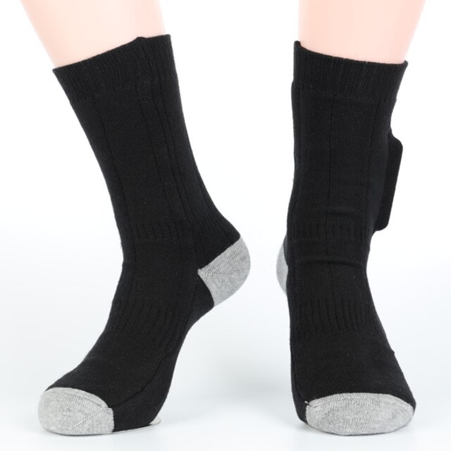 Thermische Baumwolle Erhitzt Socken Männer Frauen Batterie Betrieben Winter Skifahren Fuß Wärmer Elektrische Socken Erwärmung Socken: kurz Fass B