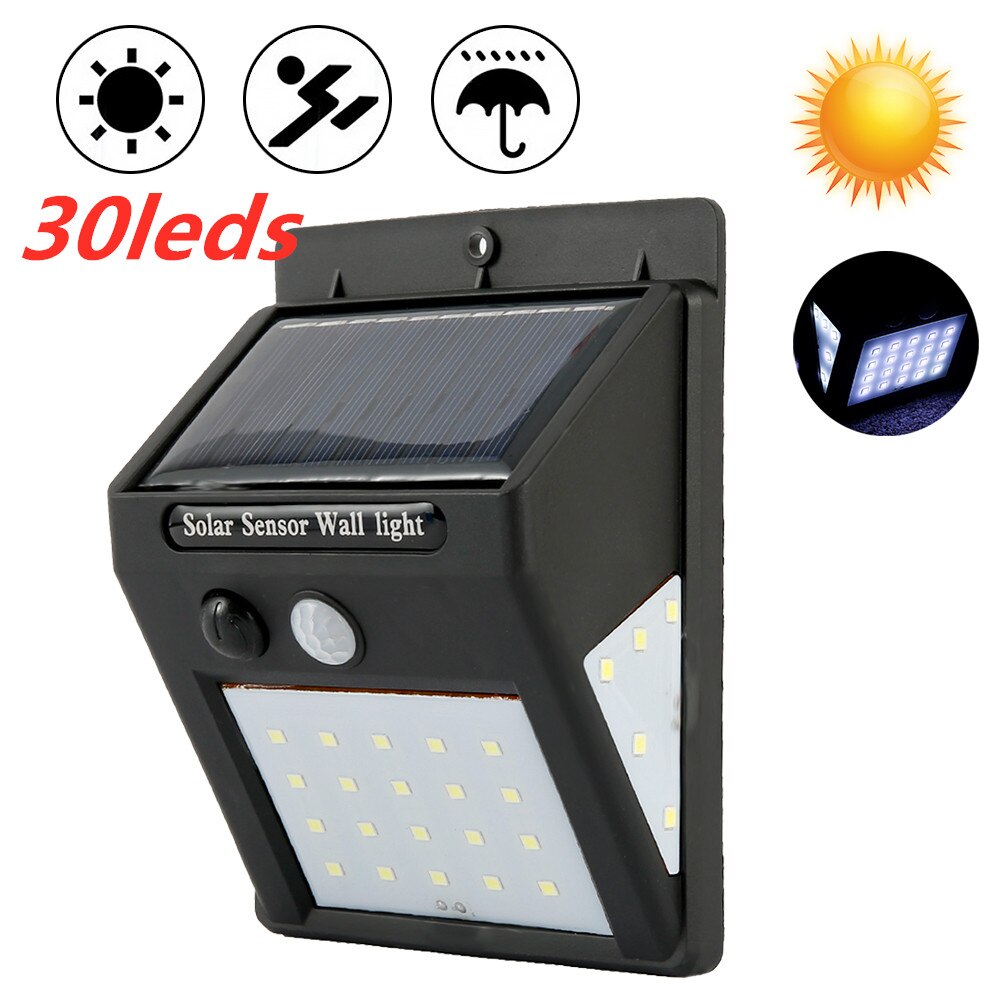 30/100/140 LEDs Solar Light Outdoors Solar Lamp Powered Lights 3Modes Waterproof Motion Sensor Wall Solar Lights Garden Sunlight: 30leds / 2pcs