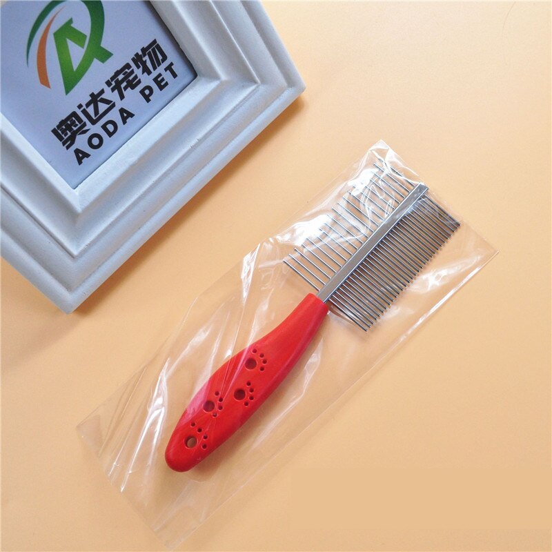 Footprints Anti-slip Handle Pet Comb Stainless Steel Dog Row Comb Toy Flat Teeth Cat Beauty Comb Supplies Pet Toy