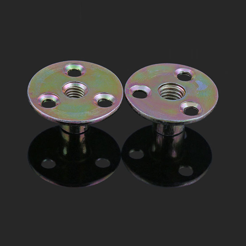 Lron Plate Nut Furniture Plywood On Lock Nut Sofa Foot Lock Galvanized Three-hole Nut M6 M8 M10 2pcs