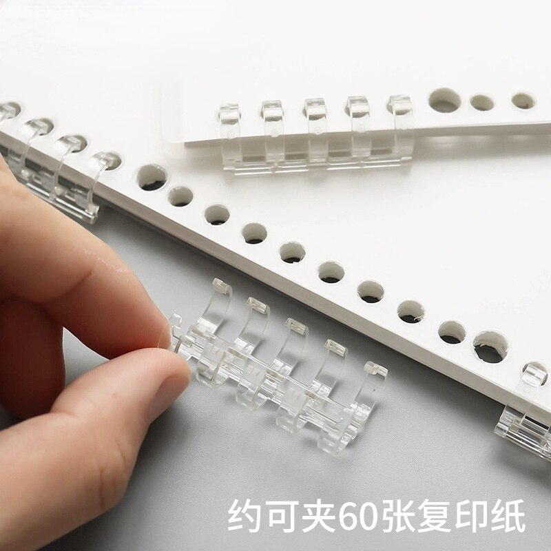9Pcs 5 Gat Ring Binding Ring Segment Binding Ring Poreuze Punch Losbladige Papier Plastic Clip Toepasselijk Diafragma 10Mm