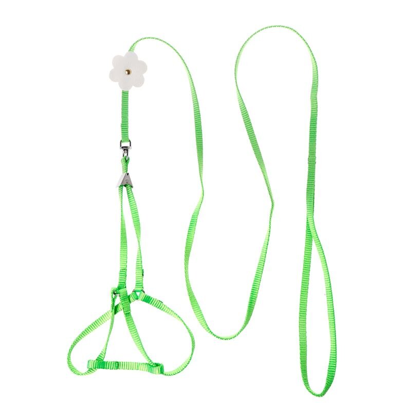 Arnés para mascotas, correa para loro, pájaro, periquito, correa ajustable para exteriores, correa de entrenamiento, correa cruzada voladora, producto de colores suaves: green