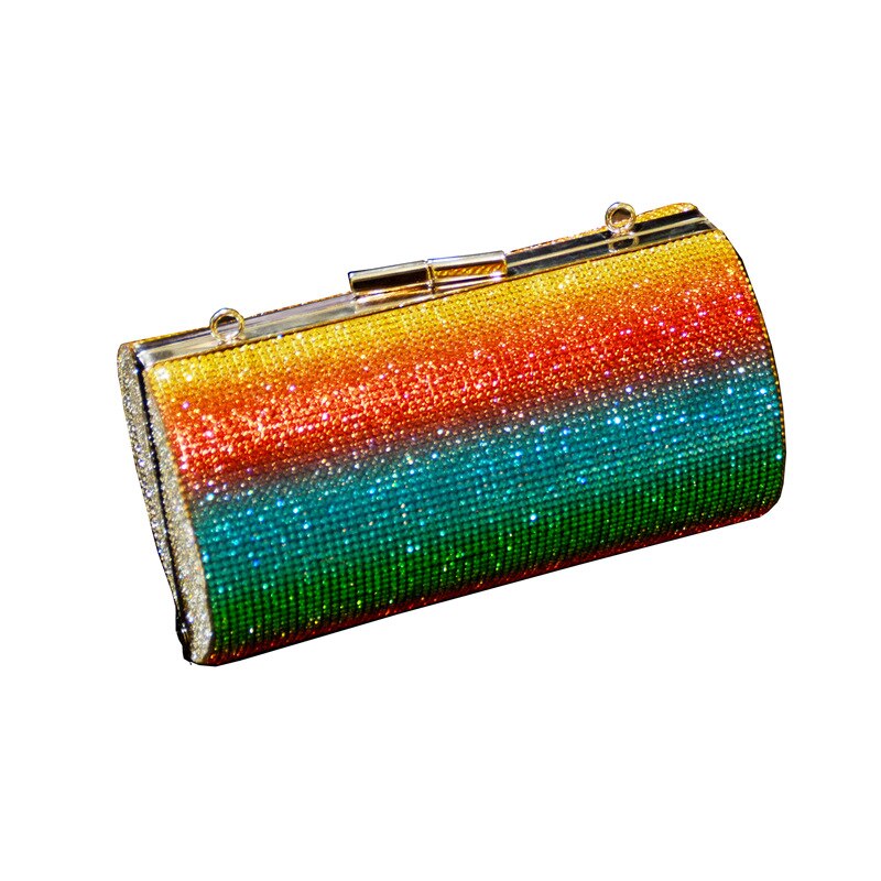 Diamant Vrouwen Avond Purse Rainbow Rhinestone Cluth Crossbody Tassen Voor Vrouwen Luxe Party Handtas Voor Wedding Clutch Purse