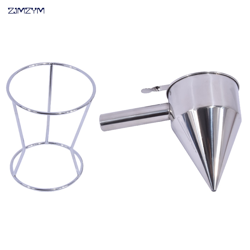 1PC Stainless Steel Waffle Pancake Dough Dispenser Stainless steel cone funnel 1000ML Hopper capacity Nozzle diameter 8MM