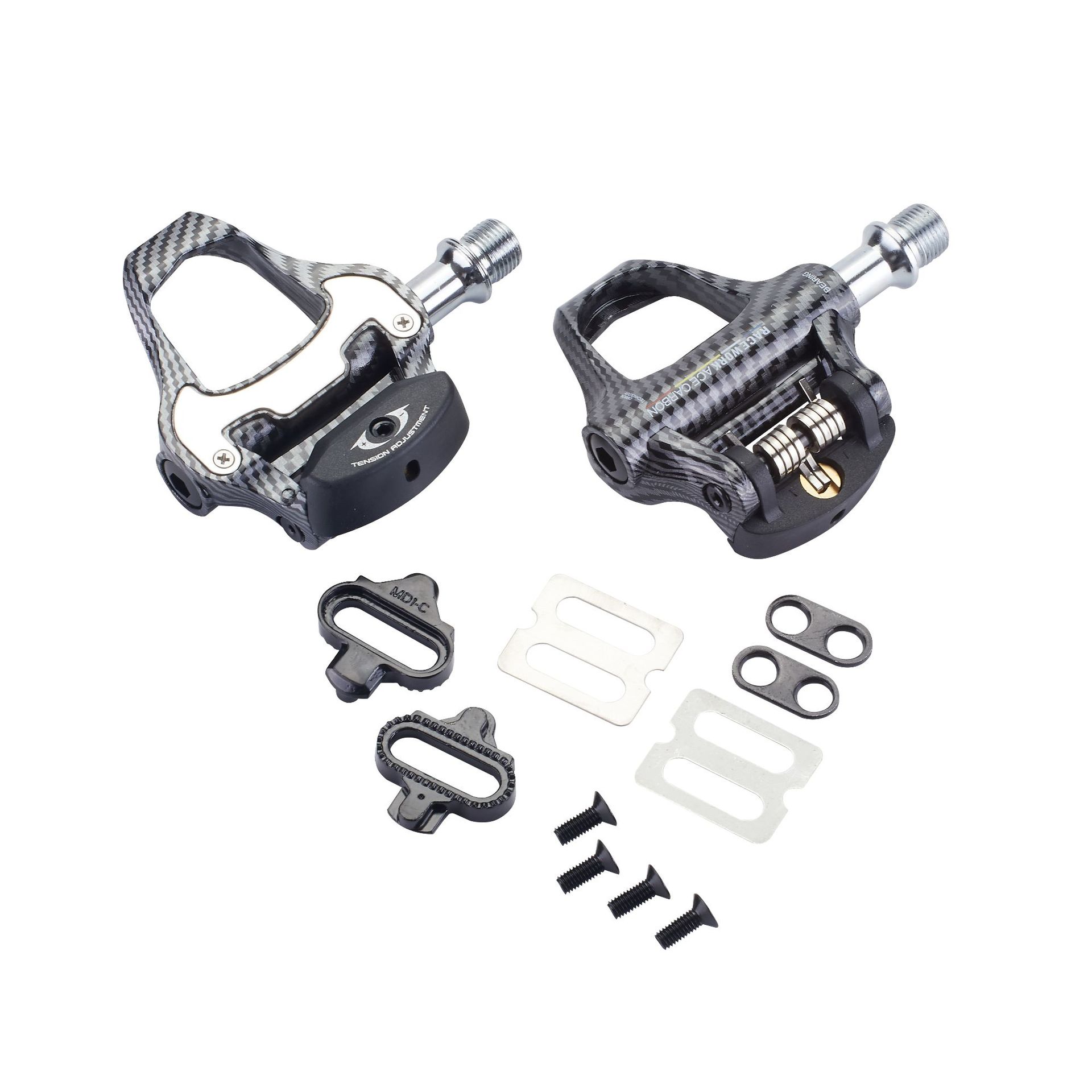 Racewerk Racefietslotpedaal Ultralichte Koolstofvezel Textuur Zelfsluitende Aluminium Peddellagers Pedaal R550 Met Spd Lock: WIT