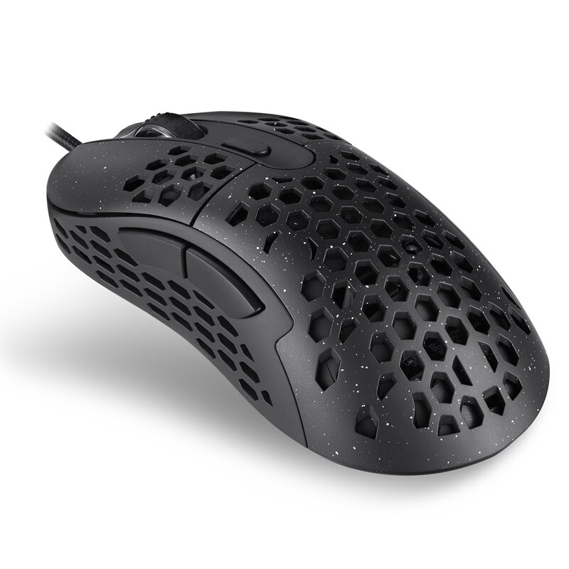 N1 Gaming Mouse Wired Computer Mouse 6400 DPI Optical Sensor Lightweight Honeycomb Shell Weave Cable Starry