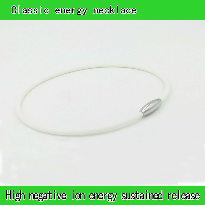 south silicon titanium necklace titanium steel magnetic buckle health energy silico: white / 45cm