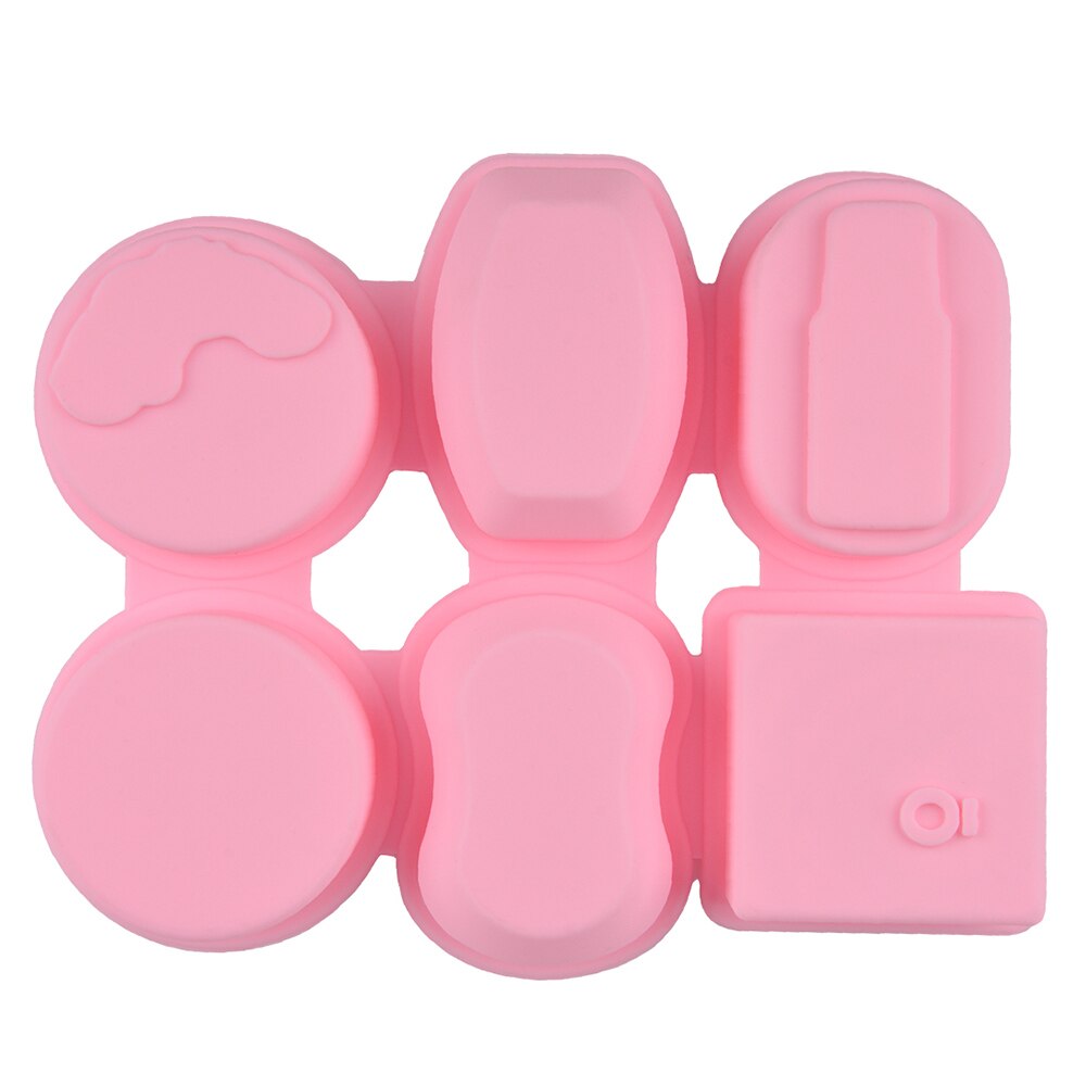 SJ moule à savon réutilisable en Silicone | Moule rond ovale carré pour le bricolage, fabrication de savon 3D forme de savon artisanale 6 motifs faits à la main