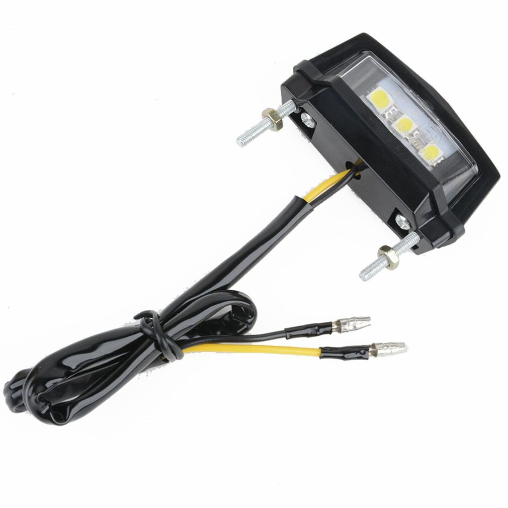 3Leds Motorfiets Zwarte Mini Led Kentekenplaatverlichting Achterlichten Lamp Licht