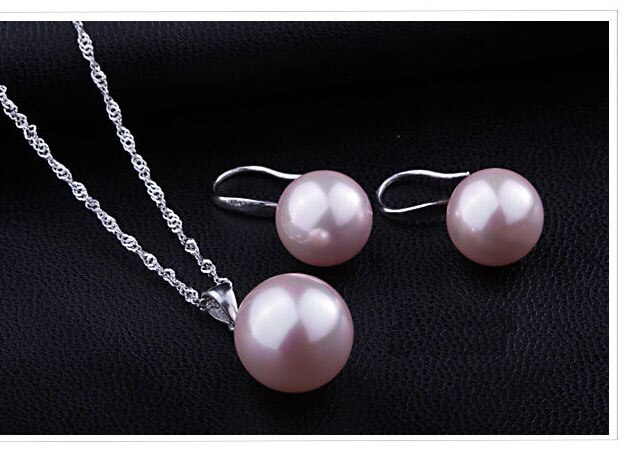 Meest Populaire Zoetwater Parel Hanger Ketting Real 925 Sterling Zilveren Sieraden Set Voor Vrouwen Wedding Party