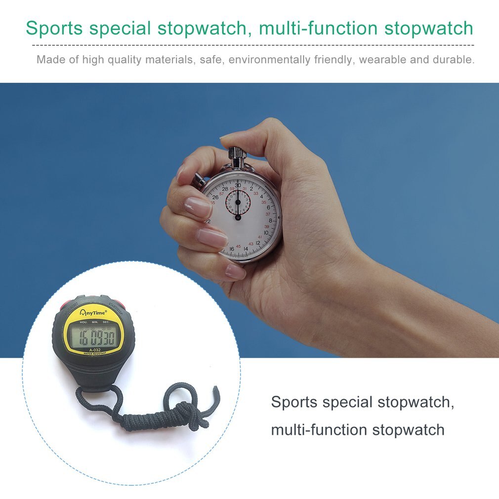 A-032 Digital Sport Counter Timer Athletic Stopwatch Portable Outdoor Game Timer Hour Meter