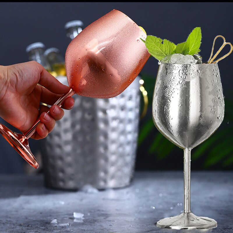 2 stk vinglass rustfritt stål 18/8 metall vinglass bar vinglass champagne cocktail drikkekopp sjarm festutstyr