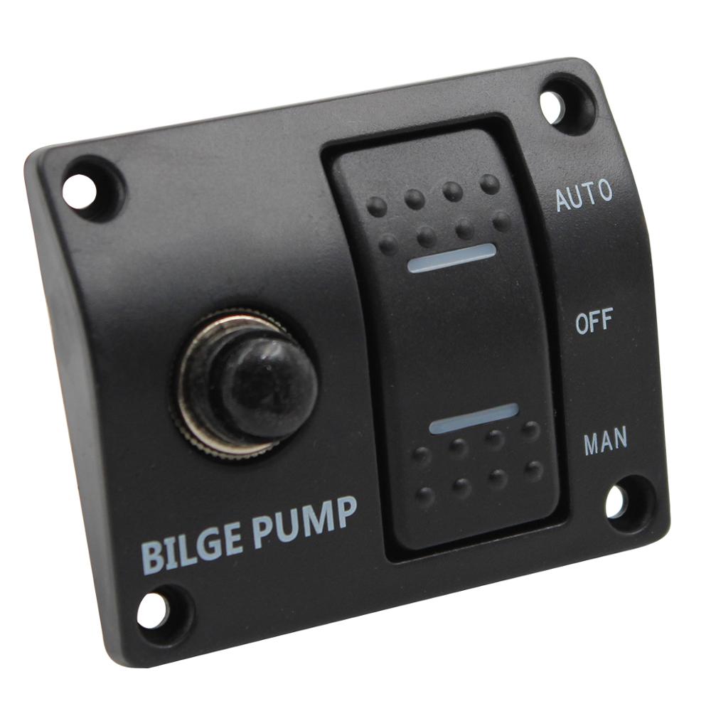 12V&24V 3-WAY SWITCH PANEL FOR BILGE PUMP Bilge pump control switch marine panel switch automatic pump control switch
