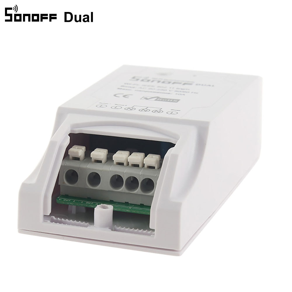 Sonoff-enchufe Dual 2CH Wifi, interruptor inteligente con Control remoto en casa, interruptor inalámbrico Universal con temporizador, controlador de hogar inteligente con Wifi