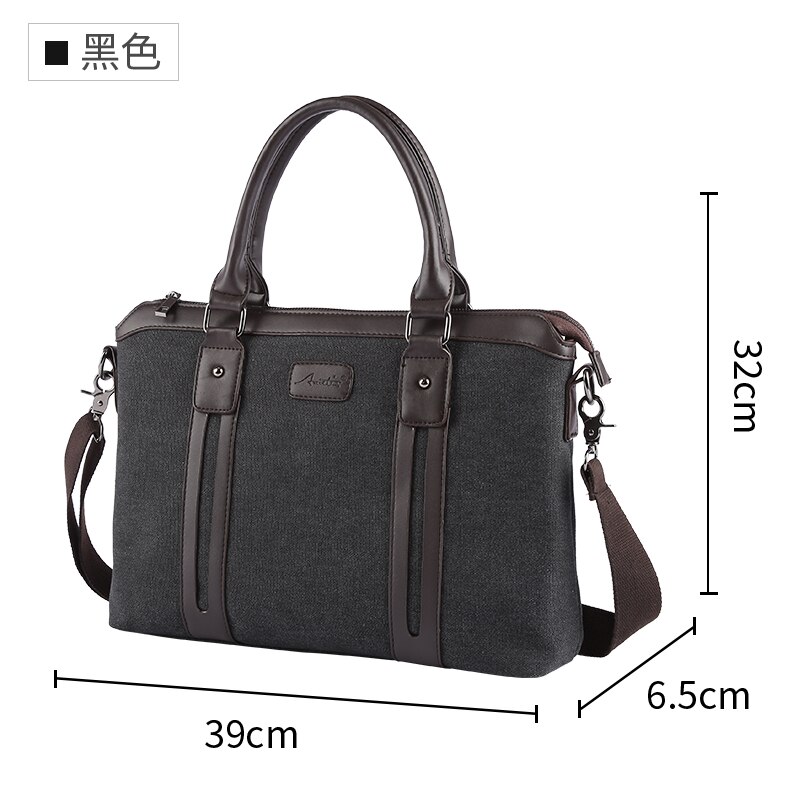 Moyyi Multifunctionele Canvas Mannen Tas Mode Schoudertas Voor Mannen Business Casual Crossbody Messenger Bag Aktetas Reistassen: Fit 15 inch laptop