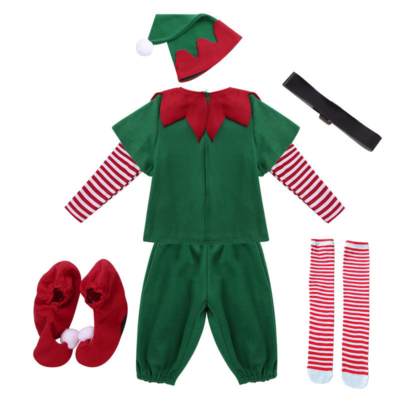 Mery Kerst Kleding Set Jongens Meisjes Jurk Kids Outfits Vrouwen Man Party Show Kostuum met Hoed Sokken Baby Kerstman kleding