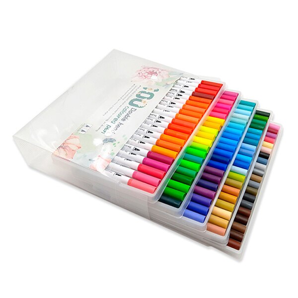 Rotuladores, juego de artículos de arte Manga, Rotuladores marcadores de dibujo, perfilador de letras finas de micrón, Dessin marcador de caligrafía, marcador: 100 colors