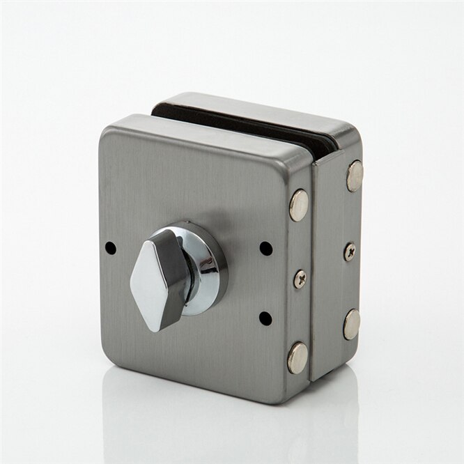 Rvs 10-12Mm Glazen Deur Lock Dubbele Kanten Open Geen Boren Gate Lock Non-Openingen Glas deurslot Veiligheidsslot