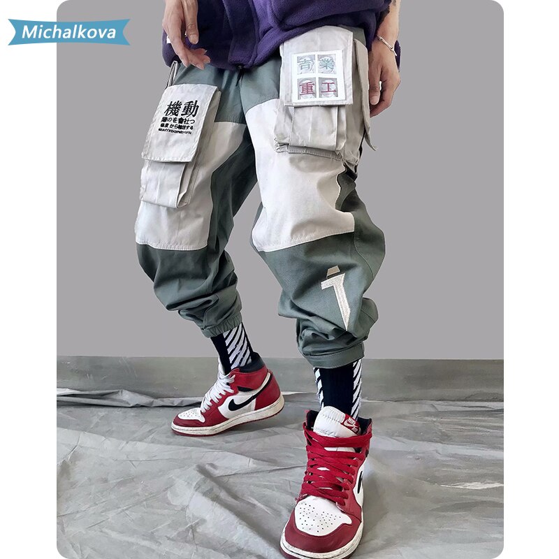 Ropa para hombre, pantalones Cargo con bolsillos de almazuela, pantalones de chándal Harajuku Hip Hop para hombre, pantalones de pista corredores para hombre, ropa de calle michalova: XL / green
