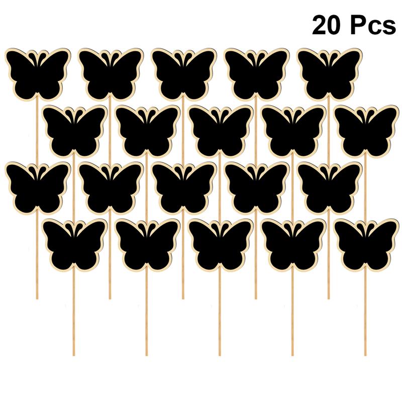 20 pièces tableau noir Toppers en bois tableau d'affichage tableau noir signes plantes de jardin étiquettes marqueurs de jardin étiquette: L