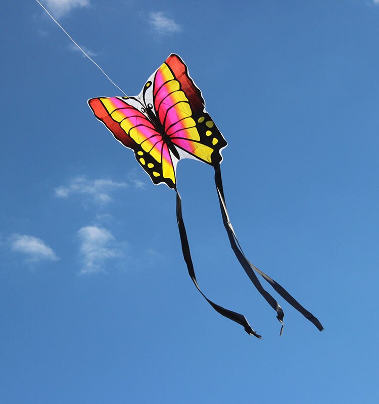 pink blue lovely butterfly kite for kids children audlts with long tails outdoor animal single line cartoon kites