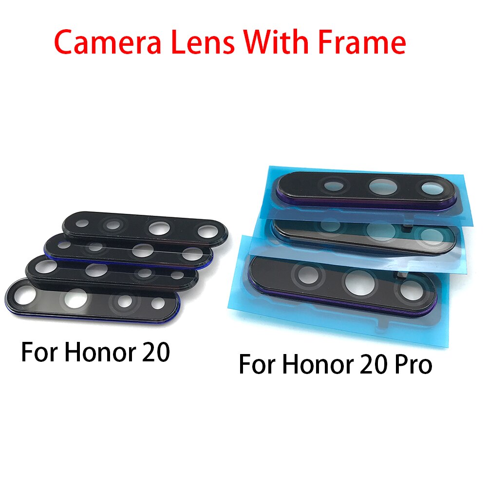 Nieuw Voor Huawei Honor 20 Pro Achter Camera Glas Lens Cover Met Frame Houder Met Sticker Vervangende Onderdelen