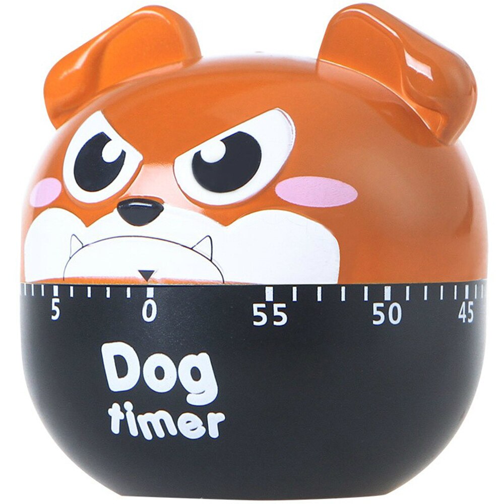 Cartoon Dog Shaped Kitchen Timer Home Kitchen Alarm Clock Countdown Dog Mechanical Time Reminder For Cooking Baking Studying: Brown