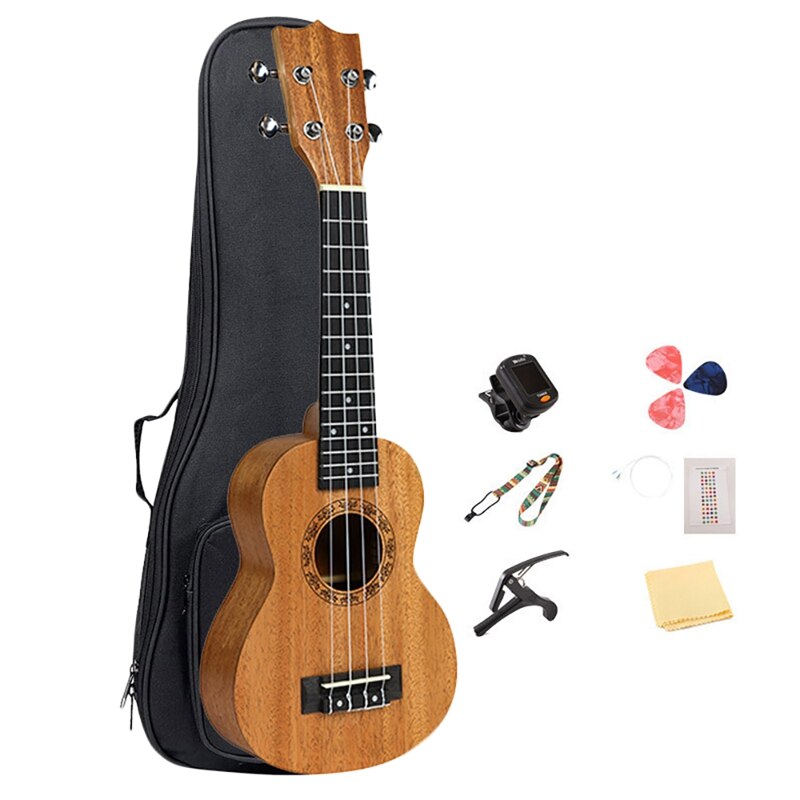 Ukelele de guitarra de 23 pulgadas para principiantes, cuatro cuerdas de madera con bolsa Gig para principiantes, Kit para principiantes, el mejor
