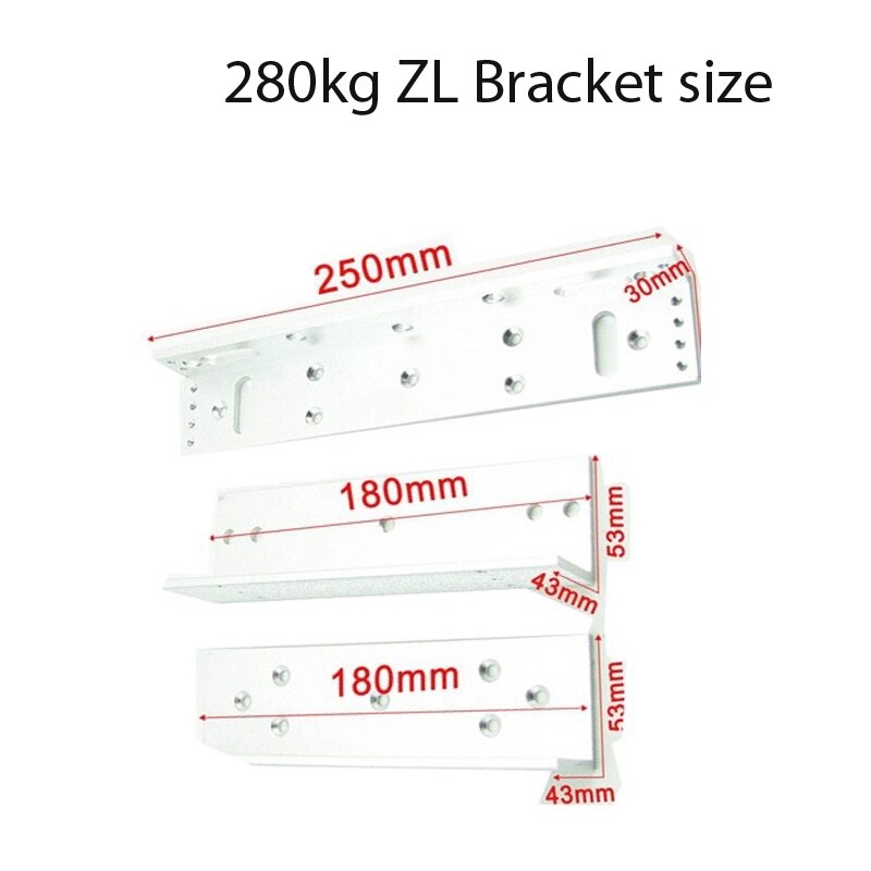 12V 24V 280kg Holding Force Magnetic Lock Single Double Door Surface Mounted Lock Concealed Waterproof Time Delay Solenoid Latch: 280KG ZL Bracket
