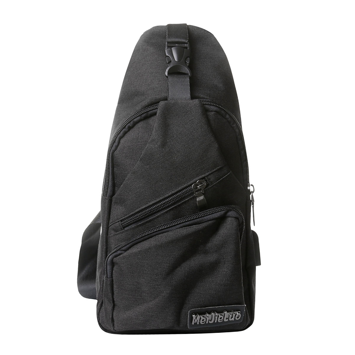 Bolsa de cintura de nylon, bolsa crossbody, esportiva, para atividades ao ar livre, para viagem, piquenique, de lona: Black