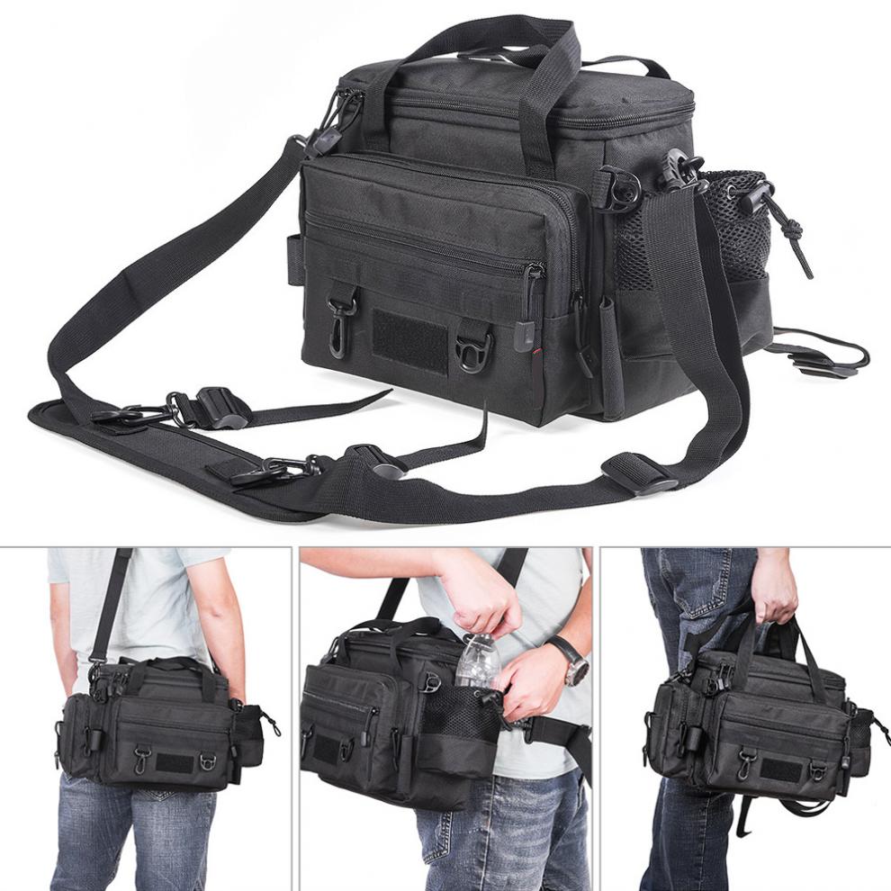 Taille Schouder Messenger Outdoor Vissen Tas Multifunctionele Waterdichte Oxford Doek Visgerei Reel Lokken Camera Opbergtas