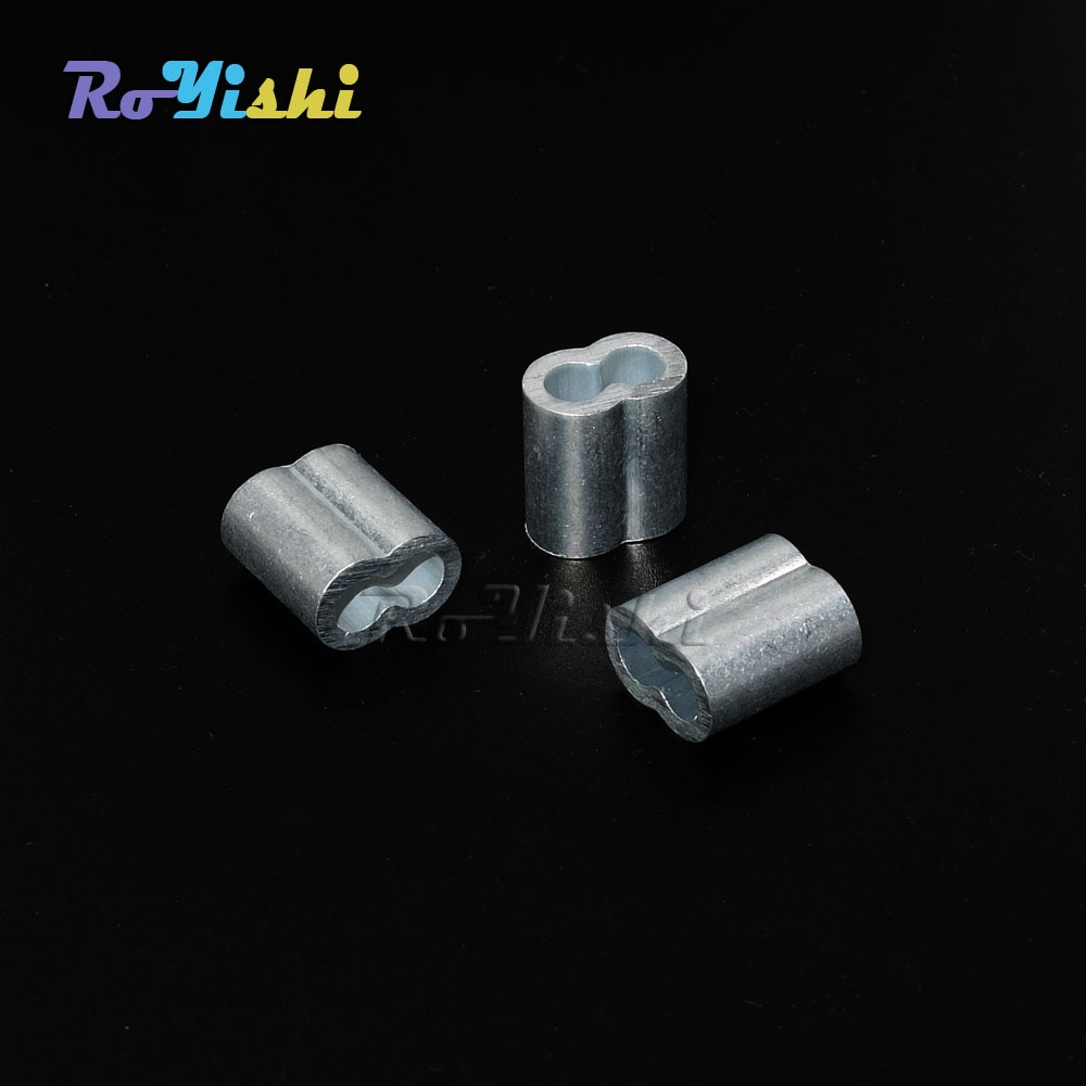 10pcs/pack 3mm Aluminum Cable Crimps Sleeves Rope Clip Fittings Loop Sleeve
