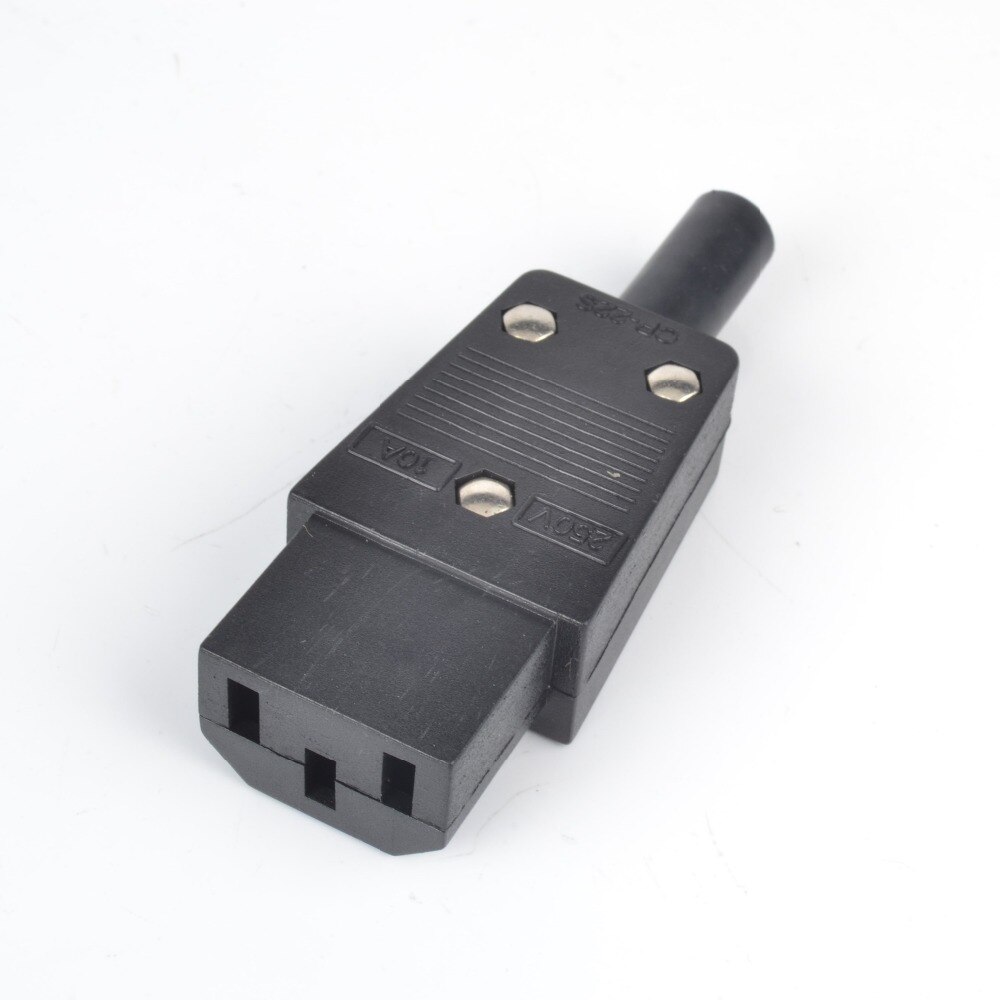 Groothandelsprijs Zwarte Vrouwelijke Stekker Rewirable Power Connector 3pin Socket 10A/250 V